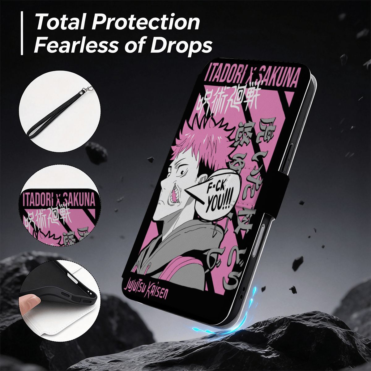 StandOut | Pink Chaos | iPhone 18 Pro Flip Leather Wallet Case