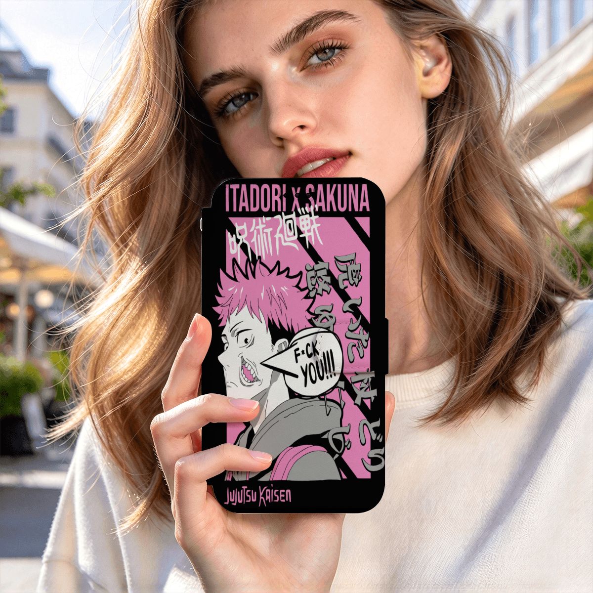 StandOut | Pink Chaos | iPhone 18 Pro Flip Leather Wallet Case