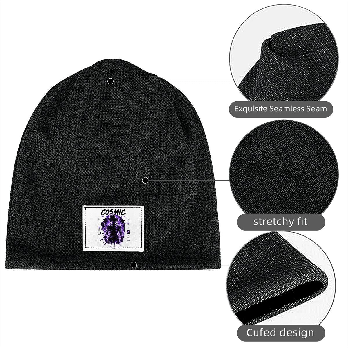 Ghost Waffle Knit Pullover Hat