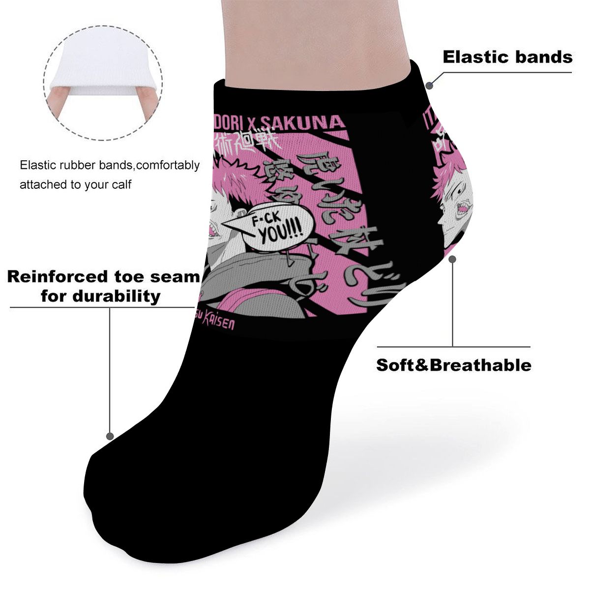 Pink Chaos | Ankle Socks