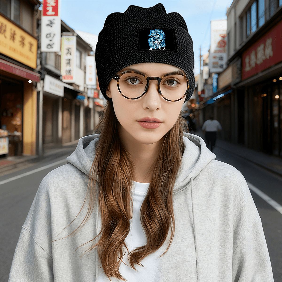 Azure Dragon Power | Waffle Knit Pullover Hat