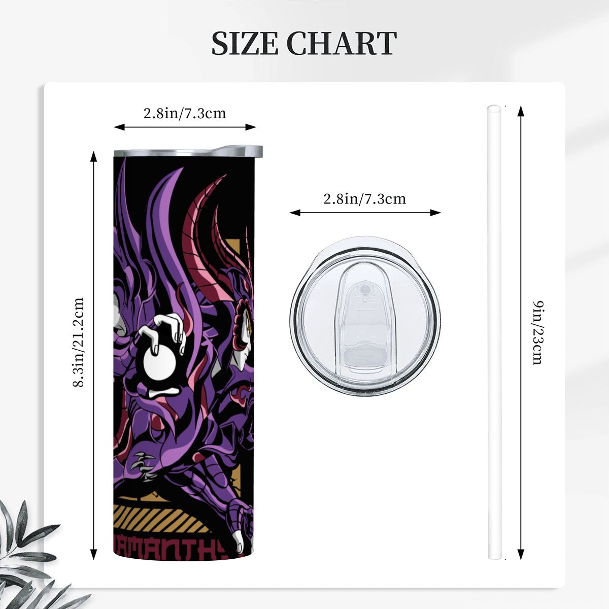 Violet Dark Knight | 20oz Stainless Steel Straw Tumbler