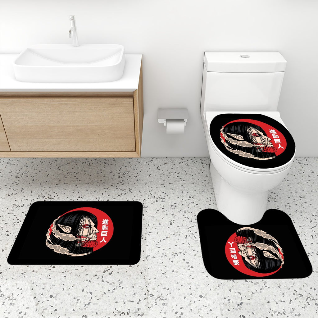 Crimson Titan | 4-Piece Bathroom Set with Shower Curtain