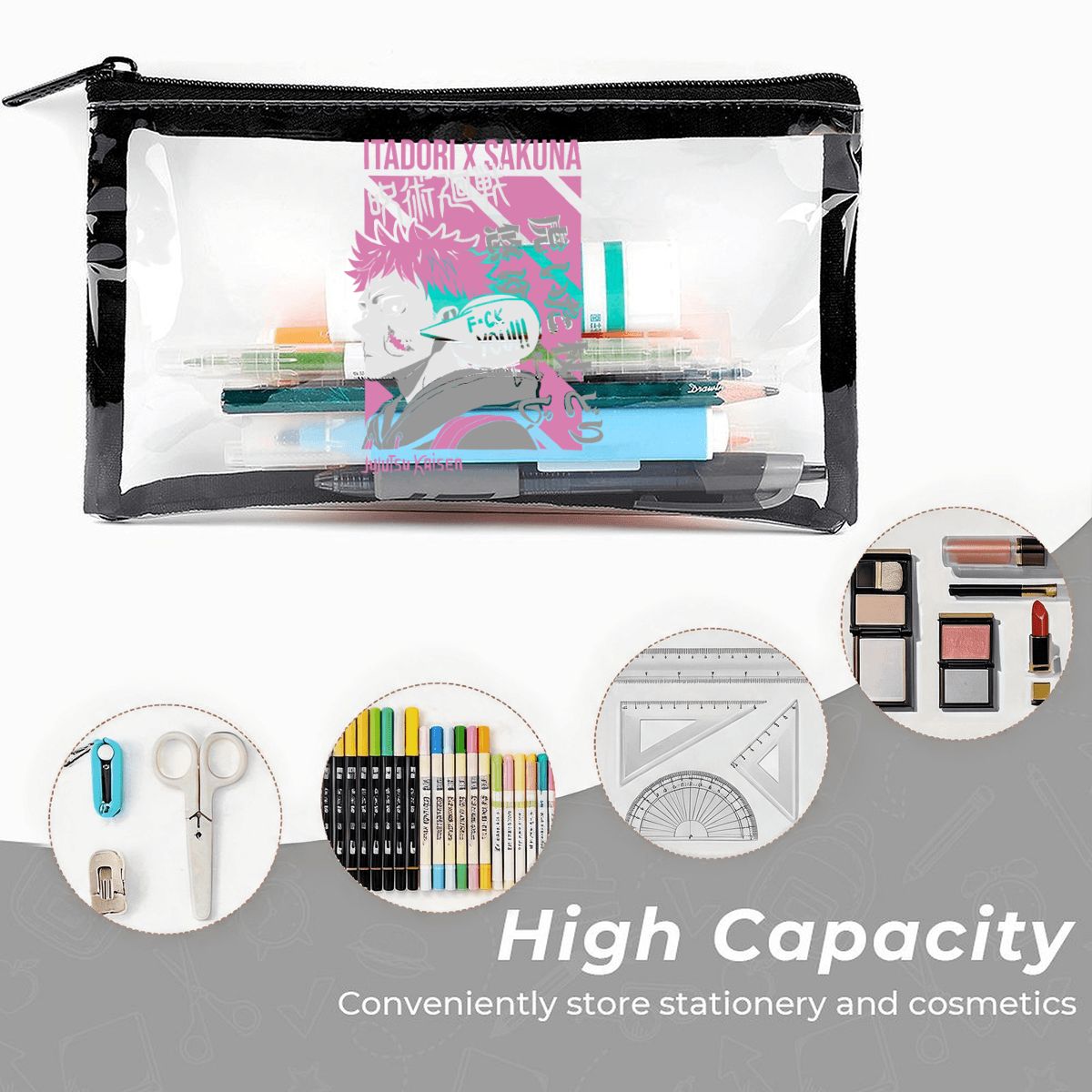 Clear Backpack 3Piece Set ANIME