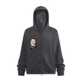 340GSM Men’s Trendy Fleece Zip-Up Windproof Face-Mask Hoodie Dark Grey