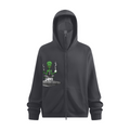 340GSM Men’s Trendy Fleece Zip-Up Windproof Face-Mask Hoodie Dark Grey