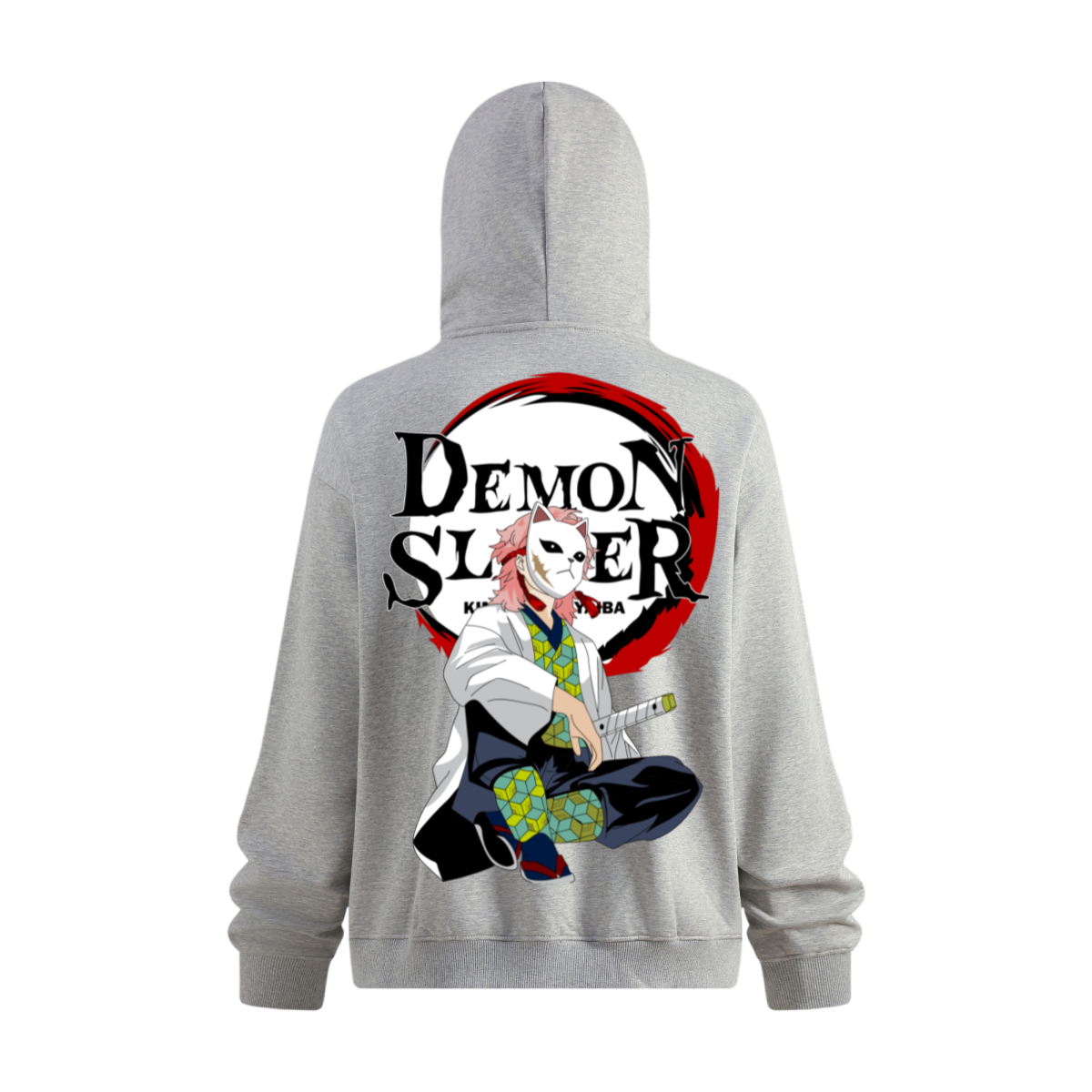 Demon slayers Men’s Trendy Fleece Zip-Up Windproof Face-Mask Hoodie - Standout