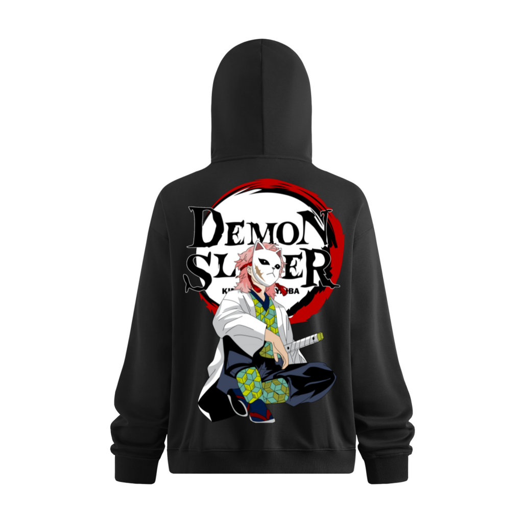 340GSM Men’s Trendy Fleece Zip-Up Windproof Face-Mask Hoodie Black